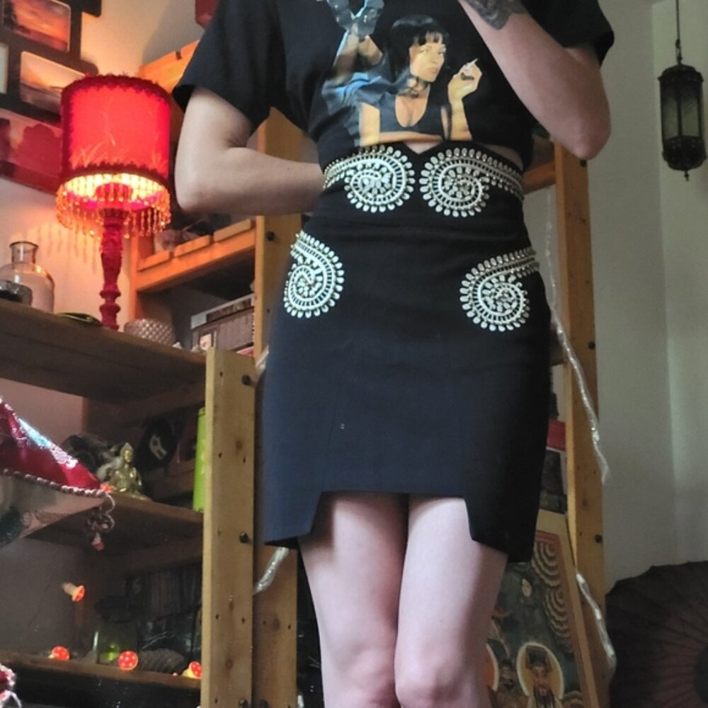 Sass & bide art vs science pearl black mini skirt - size 2
